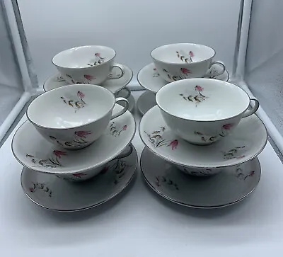 Buy Set Of 8 Vintage Royal Duchess Mountain Bell Bavaria Germany Coffee Cups/Saucers • 28.88£
