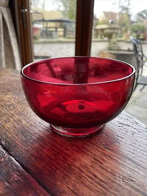 Buy Vintage Cranberry Art Glass Bowl • 28£