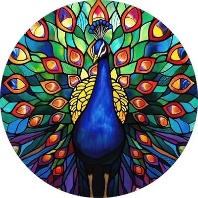 Buy Stained Glass Peacock Wall Art Bedroom Nursery Decor Colour Vinyl Sticker Decal • 3.99£