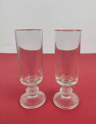 Buy Cool Vintage Pair Of 1970's Italian Clear Prosecco Champagne Cava Glasses • 8£