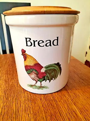 Buy Cloverleaf Farm Animals Bread Bin Crock T G Green Cockerel Beautiful Condition • 39.99£