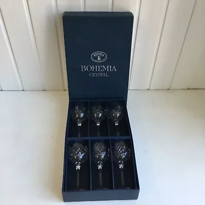 Buy Bohemia Fine Cut Lead Crystal Wine Glasses Set Of 6 Boxed CH • 20£