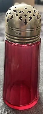 Buy Antique Sugar Shaker Victorian Cranberry Cut Glass Moser Paneled Muffinere • 9.99£