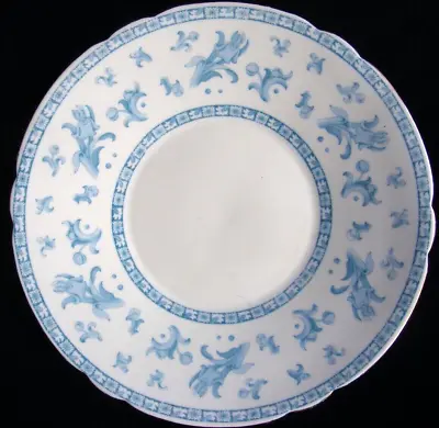 Buy Wileman Foley 9.25  Plate: Turquoise & White Royal Lily Print With Rings (9707) • 31.75£