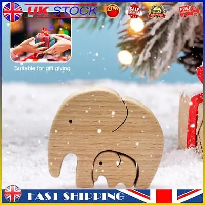 Buy Wooden Elephant Statue Creative Elephant Family Ornament Mother's Day Mom Gifts  • 7.59£
