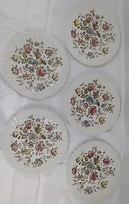 Buy 5 Vintage Staffordshire Bouquet By Johnson Bros Brothers DINNER Plates England  • 48.14£