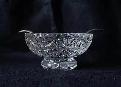 Buy Vintage Cut Glass Bowl , With 2 Extra White Metal Ladle Type Spoons . Fab Item.  • 7.99£