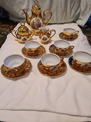 Buy Beautiful Vintage Tea/Coffee Set Bondware Fine China Foreign Best Porcelain Gold • 120£