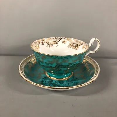 Buy Royal Grafton Tea Cup Saucer Set Turquoise Dragon Design Bone China Homeware -CP • 7.99£