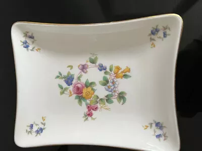 Buy VINTAGE MINTON HADDON HALL FLORAL Biscuit Jewellery Tray Dish Plate Trinket VGC • 8£