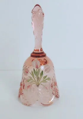 Buy Fenton Pink Glass Bell Scalloped Hand Painted & Signed C. Smith • 24.11£