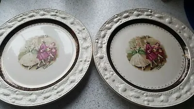 Buy 1930s Adams Dinner Display Picture Plates England Fragonard Dance Scene X 2 • 14.99£