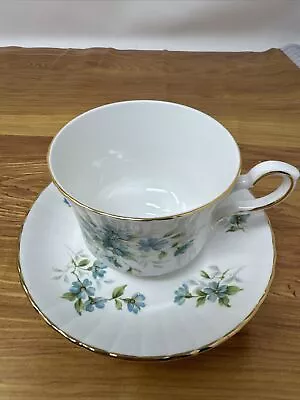 Buy Royal Stafford Bone China Cups And Saucers Blue White Coquette Gold Trim VGC • 6.50£