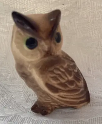 Buy Tiny Brown Glazed Ceramic Owl Figurine • 3£