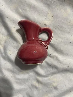 Buy Mini Ewer Vase Vintage American Art Pottery Gloss Maroon Glaze USA • 16.60£