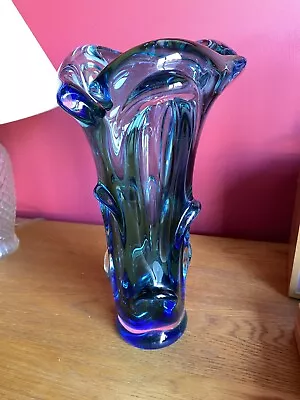 Buy Karlovarske (Msistov / Moser) Cased Sklo Czech Glass Vase. Very Heavy • 59.99£