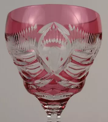 Buy Pink Hock Glass, Bohemian Crystal Style, Flashed Glass, 7  ½ • 19.99£