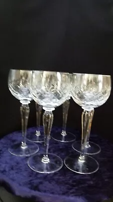 Buy Vintage Cut Lead Crystal Hock Wine Glasses X 6, 150ml • 24.50£