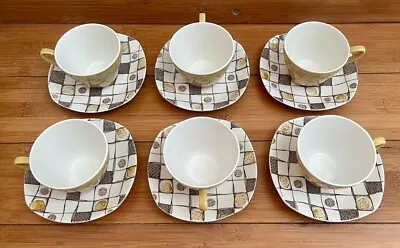 Buy Midwinter Stylecraft Fashion Shape Cups And Saucers Vintage Yellow • 45£