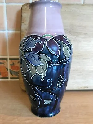 Buy Royal Doulton Stoneware Tubelined Vase - Floral - 24cms - 8075C/940R • 85£