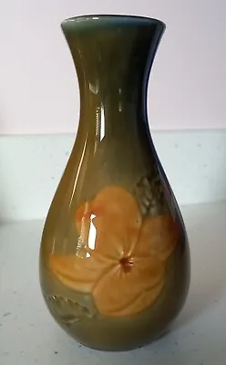 Buy Wade Pottery Vintage Mourne Range Vase - Green With Orange Poppy Flower • 10£