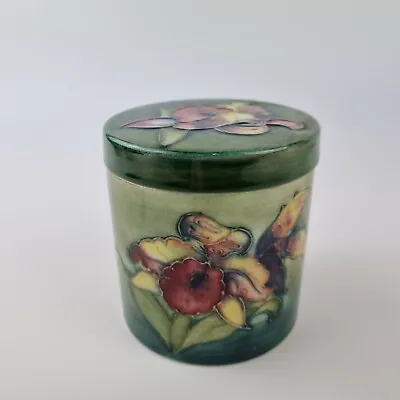 Buy Vintage Moorcroft Pottery Jar And Cover With Orchid Pattern 9cm High • 195£