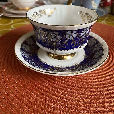 Buy Paragon Tea Cup And Saucer Blue & Gold Teacup Fine Bone China • 20£
