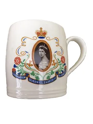 Buy Queen Elizabeth II Coronation June 2nd 1953 Commemorative Mug ERII Wacol Pottery • 4£