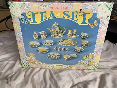 Buy Childrens Teddy Bear Tea Set Ceramic 23 Piece Hand Painted 1996 Complete • 119.99£