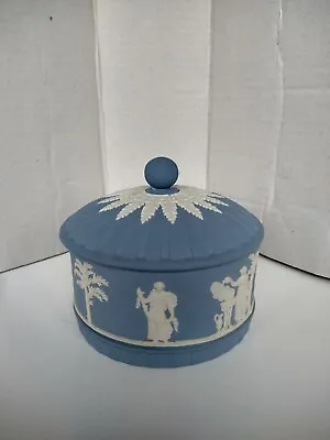 Buy Wedgewood Blue Jasperware Lidded Trinket  Pot • 14.99£