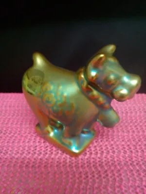 Buy Zsolnay Pecs Hungary Eosin Cow Figure Green Gold Vgc • 45£