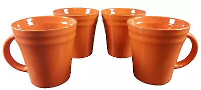 Buy 4 Pc Set Rachael Ray Double Ridge Orange Bands Meyer Stoneware Coffee Cups Mugs • 24.42£