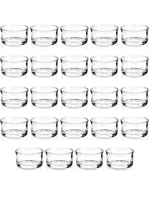 Buy Set Of 24 Circle Tea Light Juvale Candle Holders Modern Clear Glass Design  • 9.99£