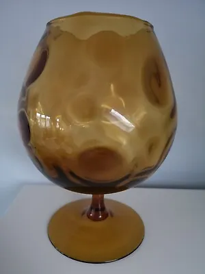 Buy Vintage Retro 70s Brown Amber Glassware. Home Decor. Optic, Goblet, Snifter  • 20£