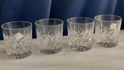 Buy 4 X  Edinburgh Continental  Crystal  Cut Glass  Whisky Spirit  Glasses 8 Cm Tall • 24.98£