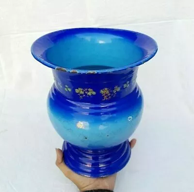 Buy Vintage Old Porcelain Enamel Rare Beautiful Handcrafted Antique Flower Pot • 106.21£