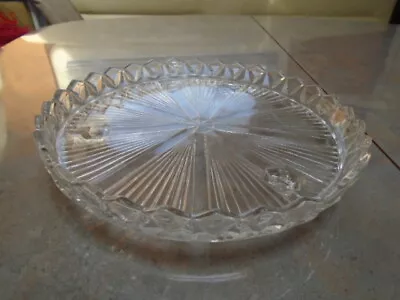 Buy Vintage Cut Glass Table Centre Piece Cake Stand. Pot Stand Trinket Dish • 5£