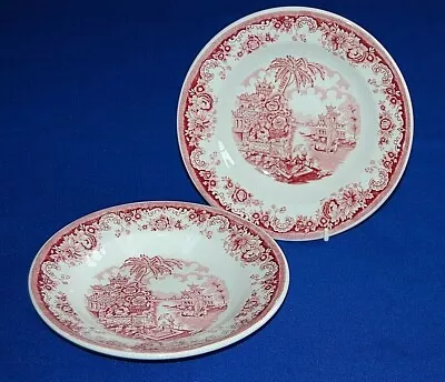 Buy Vintage Maddock China 2 X Empire Pattern Rimmed Soup Bowls, 22.5cms Diameter. • 10.99£