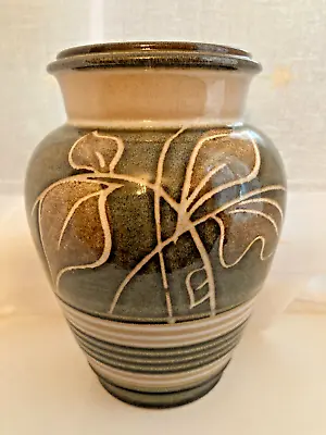 Buy Denby  Fresco Leaf Design Vintage Stoneware Pottery Vase • 7.99£