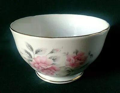 Buy Duchess Sugar Bowl Bone China Sugar Basin Pink Flowers Grey And Pink Leaves • 23.95£