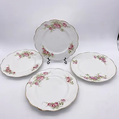 Buy 4 Antique DRESDEN Germany Hand Painted Porcelain Floral Plates Green Mark 7” • 39.66£