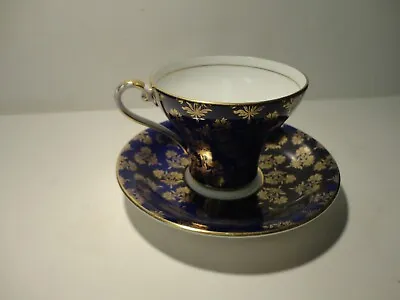 Buy Vtg Aynsley Bone China Corset Cup And Saucer Cobalt Blue Gold C 2457 • 46.12£