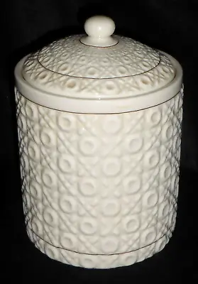 Buy Stylish Vintage Belleek Biscuit Barrel Or Jar, 7th Mark 1980-93 • 45£