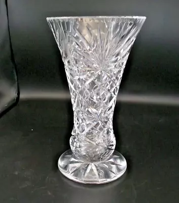 Buy Vintage Heavy Lead Crystal Deep Cut Glass Vase • 8.99£
