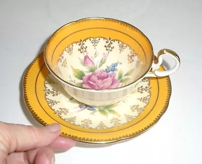 Buy Vintage Aynsley Bone China Tea Cup & Saucer Cabbage Rose Design • 25£