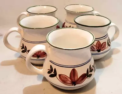 Buy 5 Iden Pottery Rye Small Floral Mugs Hand Painted 3.25  Studio Pottery England • 16.95£