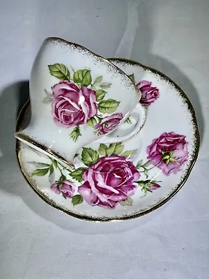 Buy Orleans Rose Royal Standard Tea Cup & Saucer Red Pink Cabbage Rose 1930’s 4 Avai • 21.69£