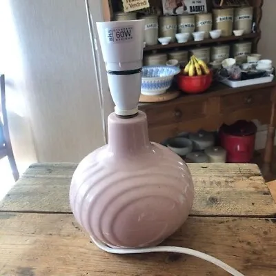 Buy Vintage Mid-Century Pale Pink Poole / Hornsea Pottery Table Lamp – Retro! – • 19.99£