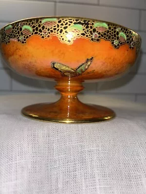 Buy Carlton Ware, England. Bowl In Porcelain Orange And Cream With Butterflies. • 96.05£