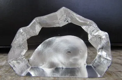 Buy Beautiful Mats Jonasson Sweden Glass Paperweight SEAL - (ref542) • 14.99£